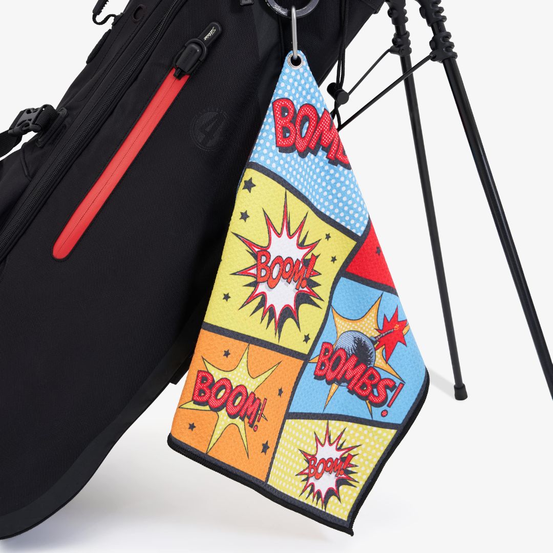 Close up of graffiti golf towel