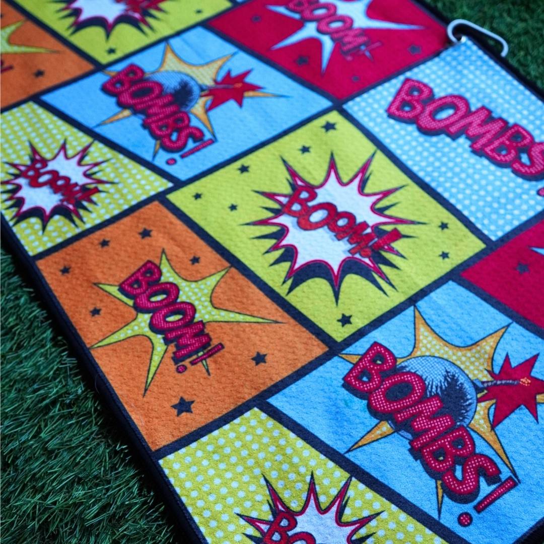 bombs style golf towel
