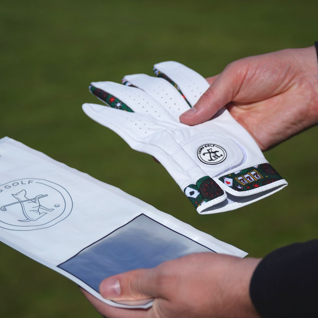 Casino themed golf glove