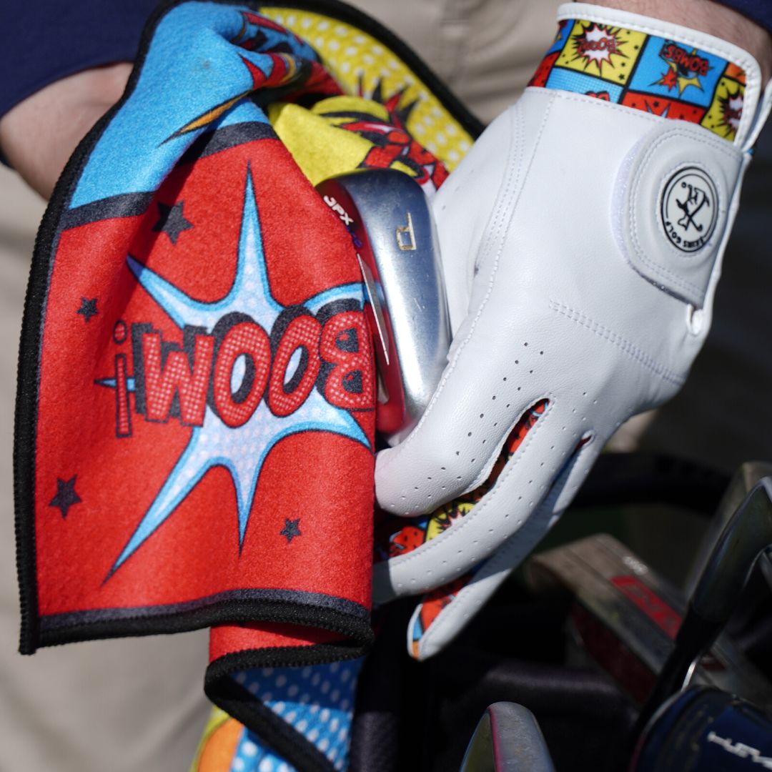 Bombs Away golf glove wiping club