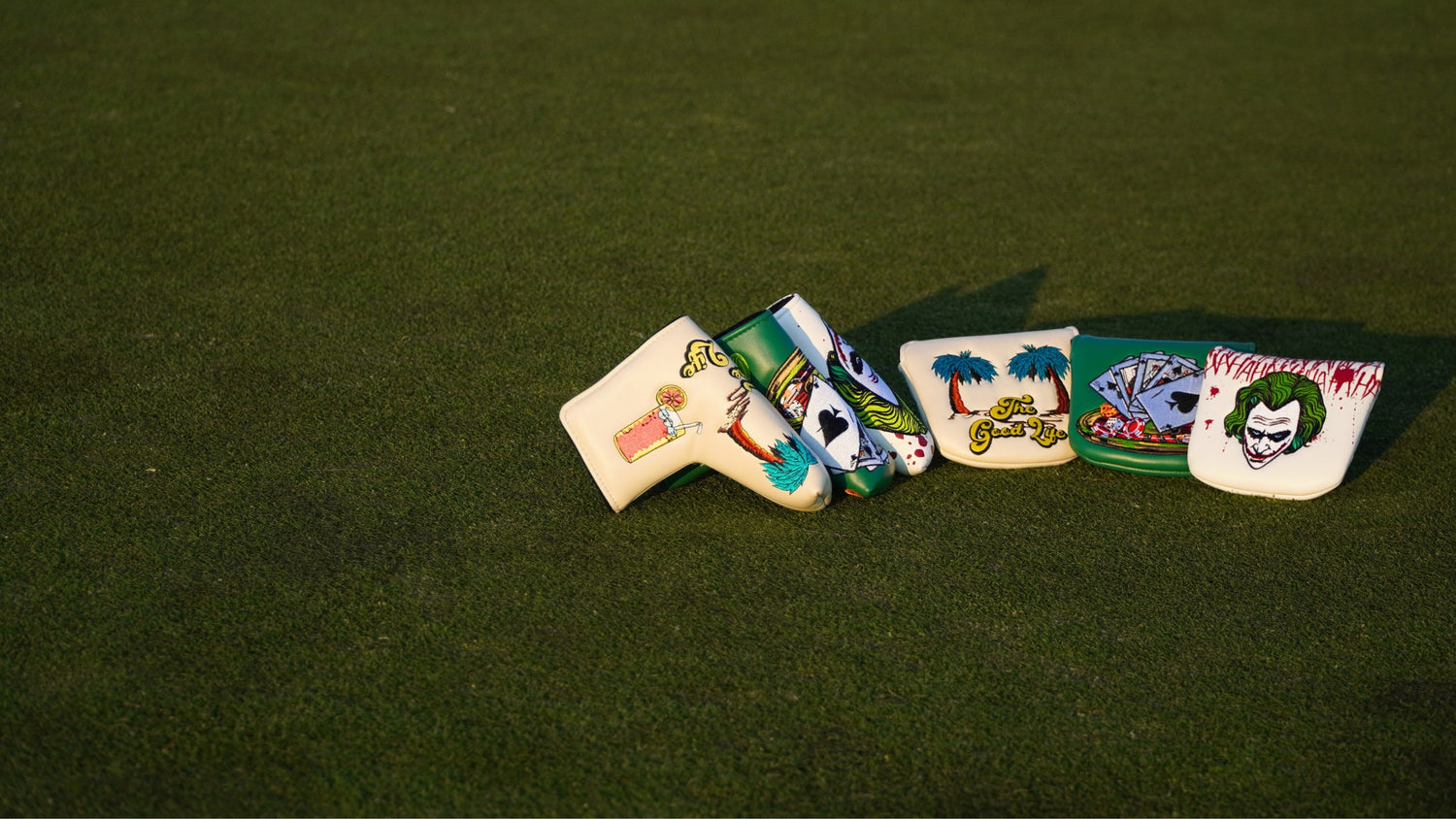 Putter headcovers for golf on the green