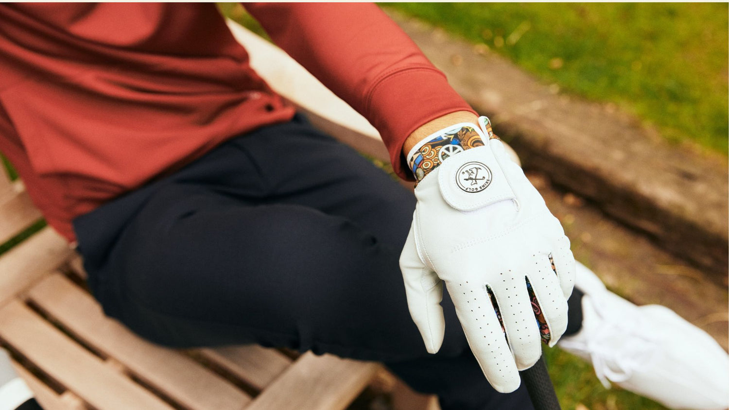 Golfer wearing cool golf glove