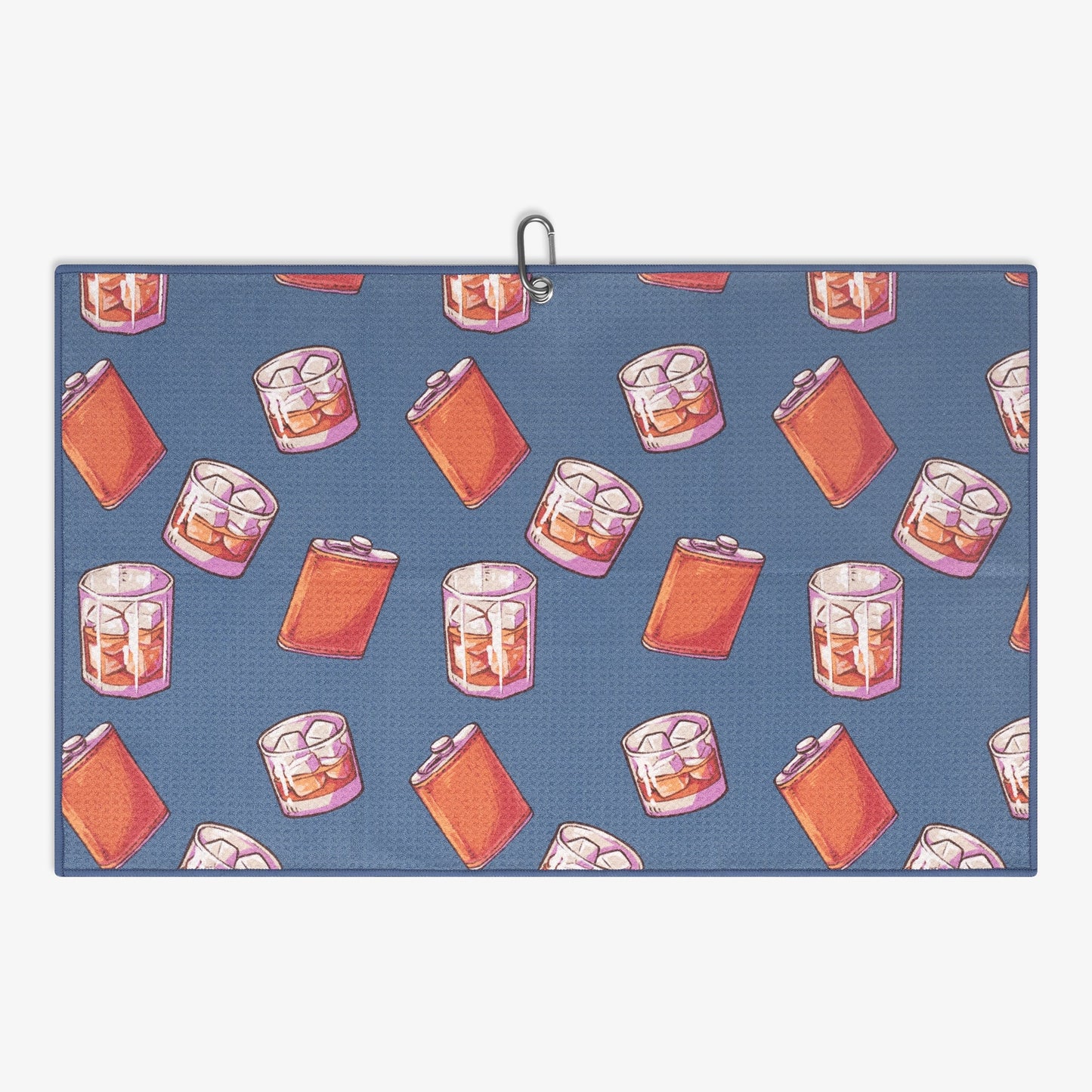 Golf towel with whiskey design