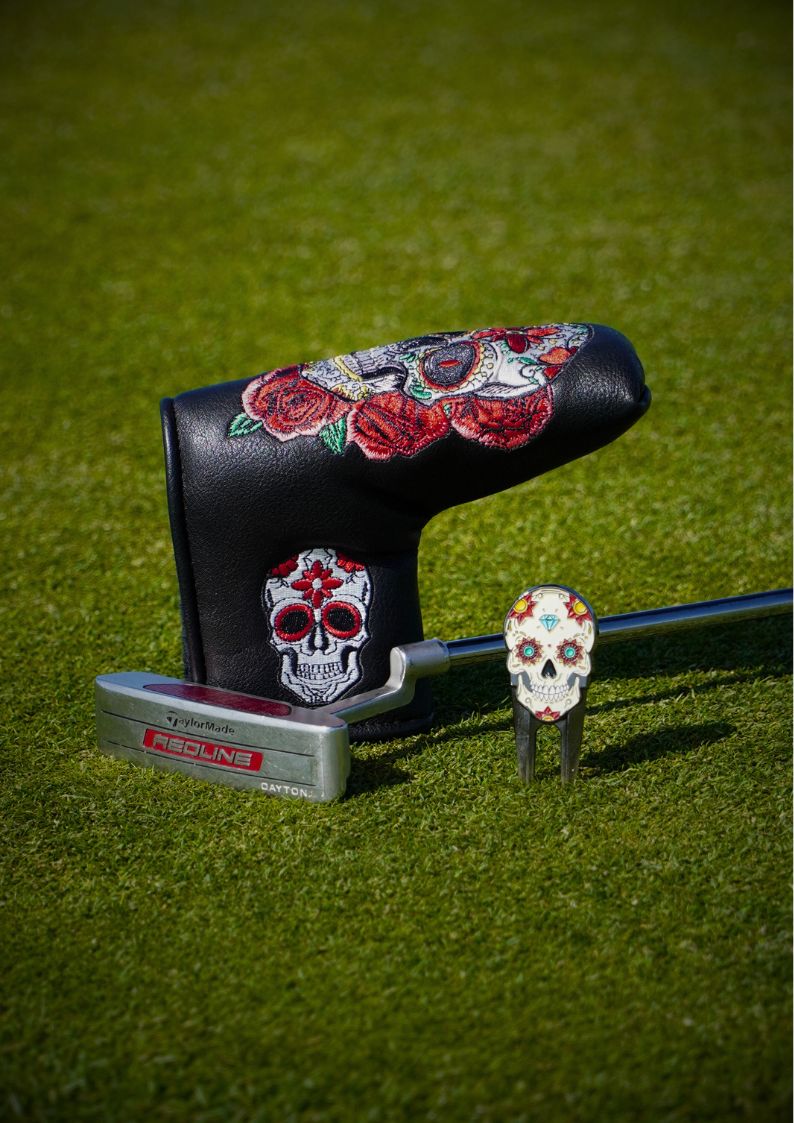 Cool putter headcover with skull design