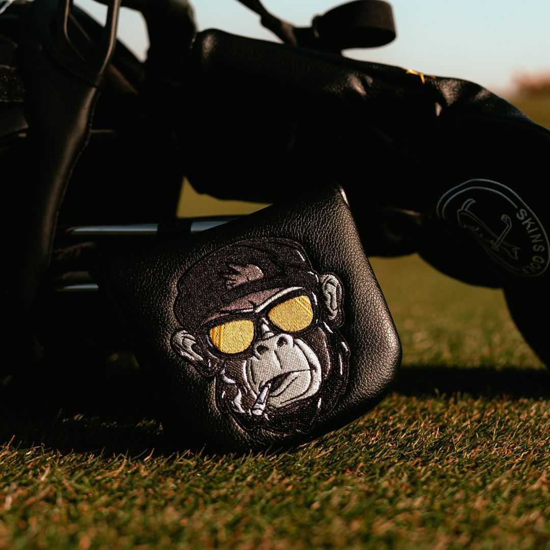 black golf headcover with gorilla design