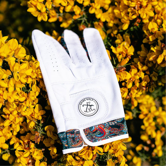 golf glove in yellow flowers