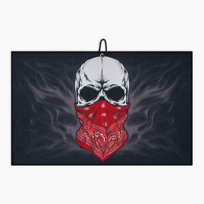 cool golf towel with skull in bandana