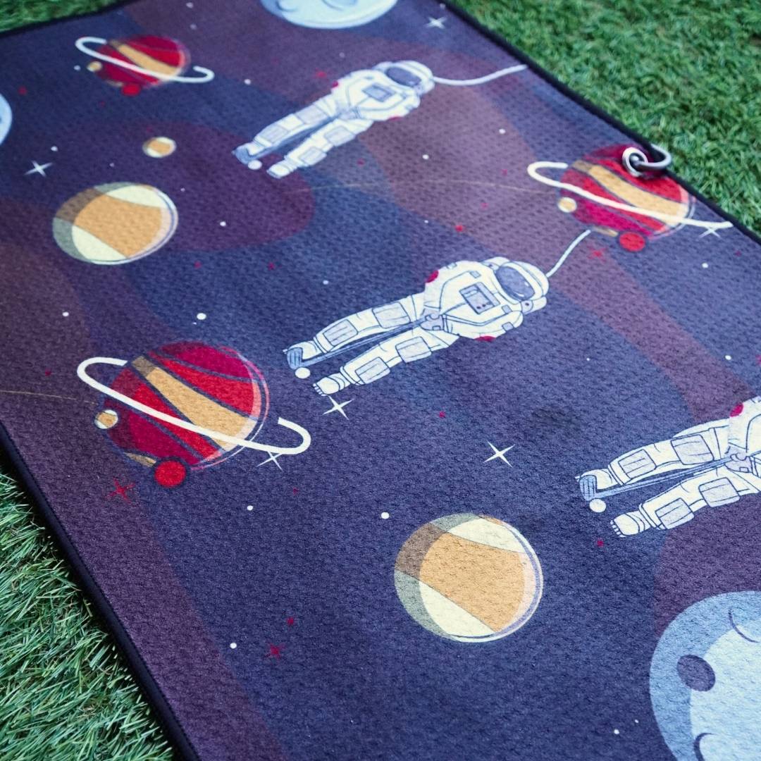 Cool space themed golf towel