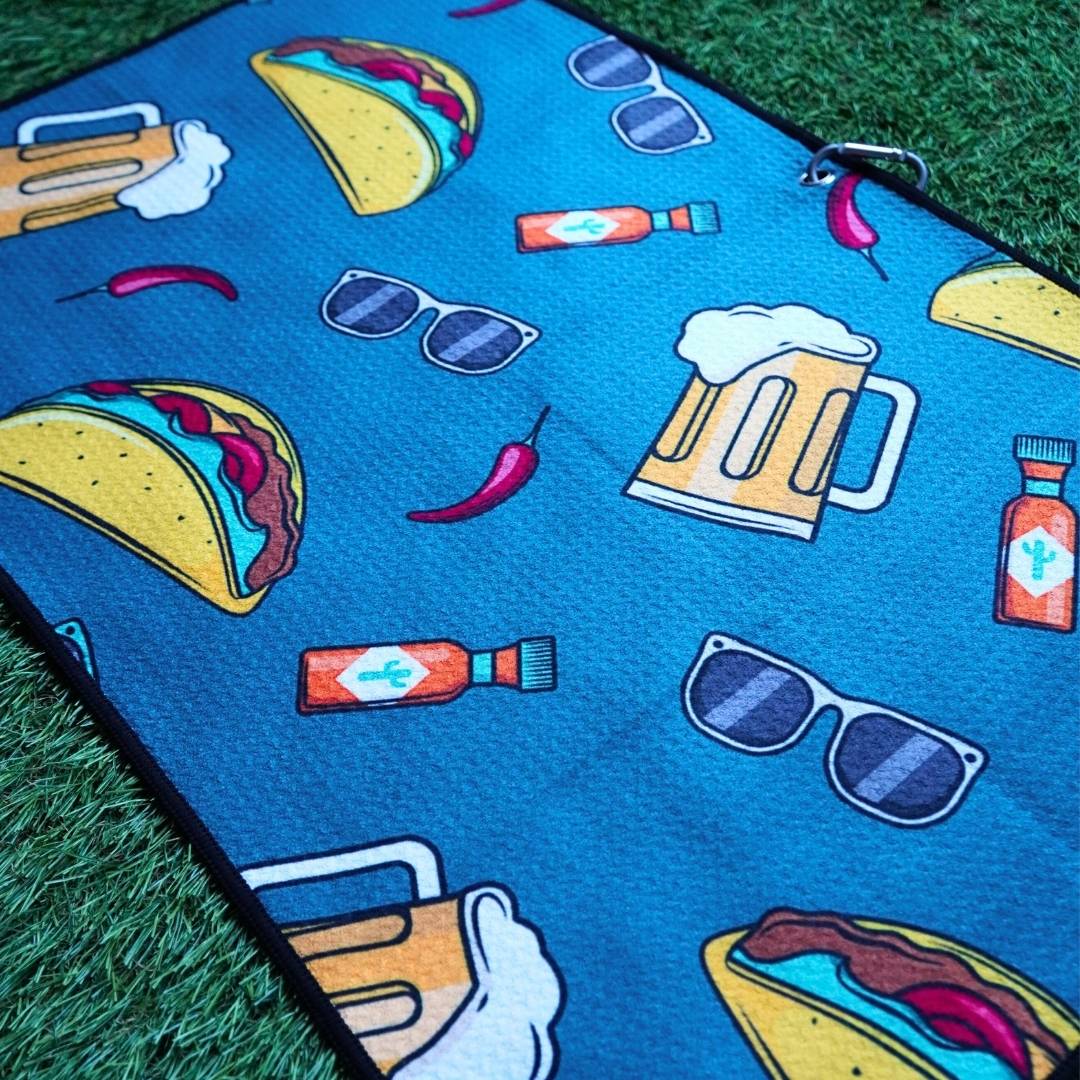 Beers and tacos towel