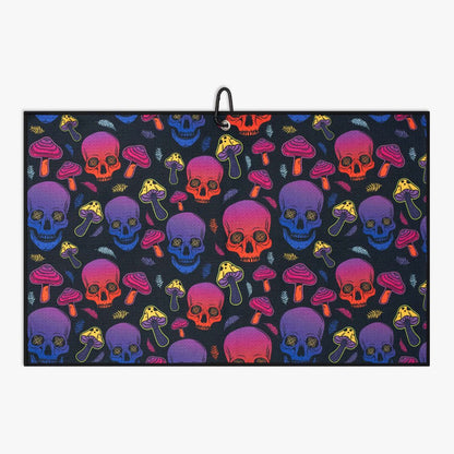 Golf towel with colourful skulls