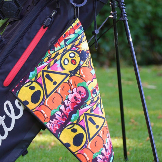 Cool golf towel with emoji design