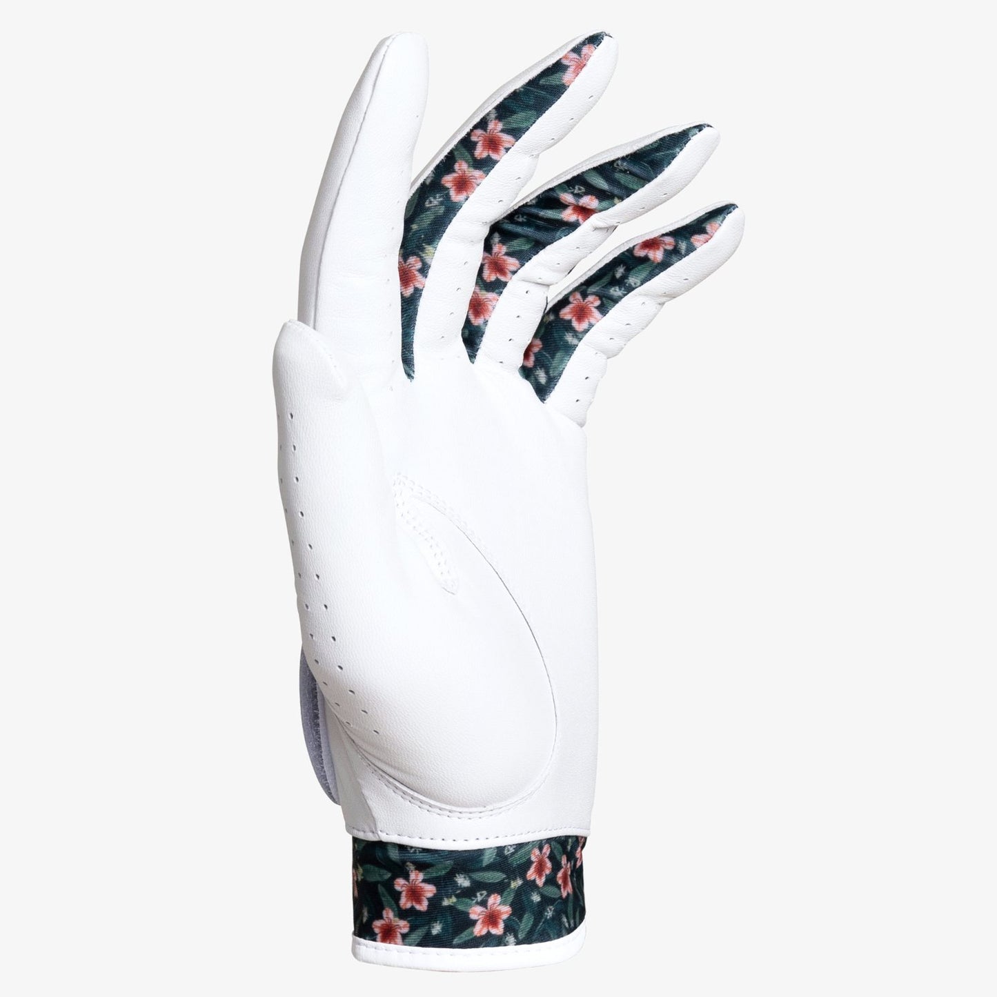 White glove with floral pattern on a white background