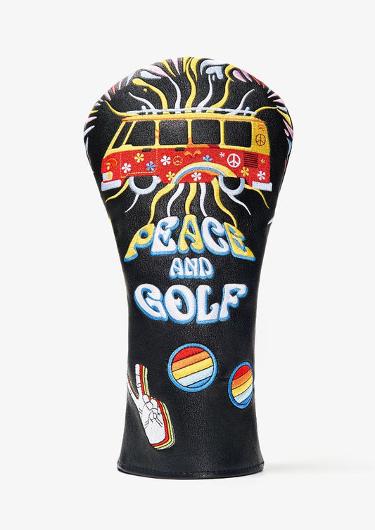 Driver headcover with hippie design