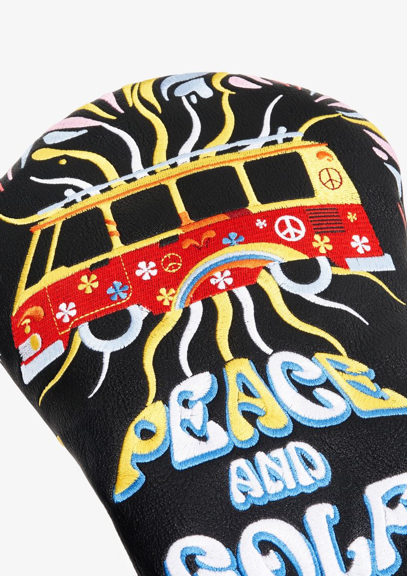 leather driver headcover with hippie bus