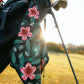green azalea towel