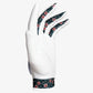 White golf glove with floral pattern on a white background