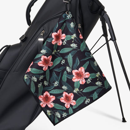 azalea golf towel on bag