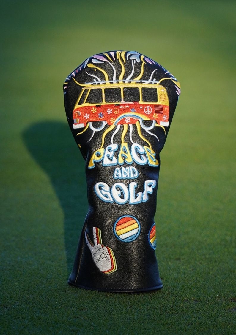 Cool driver headcover with hippie design