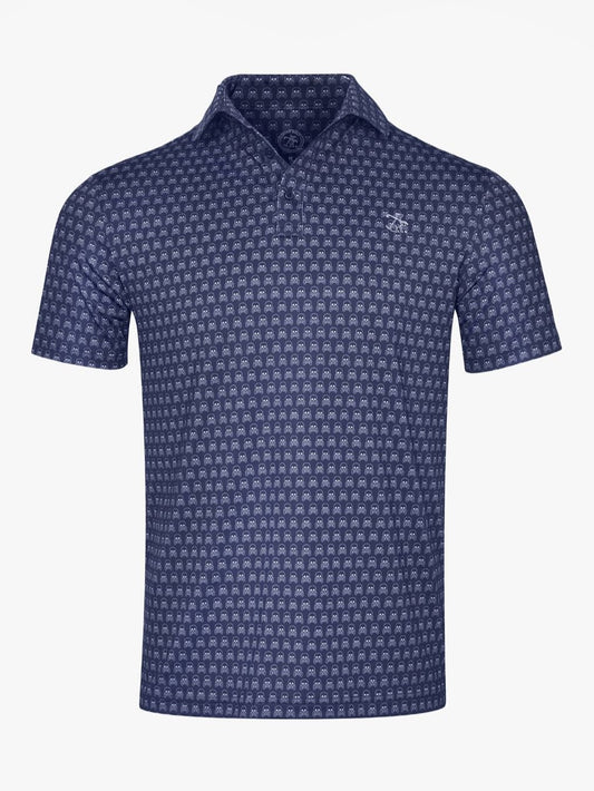 cool golf polo in navy