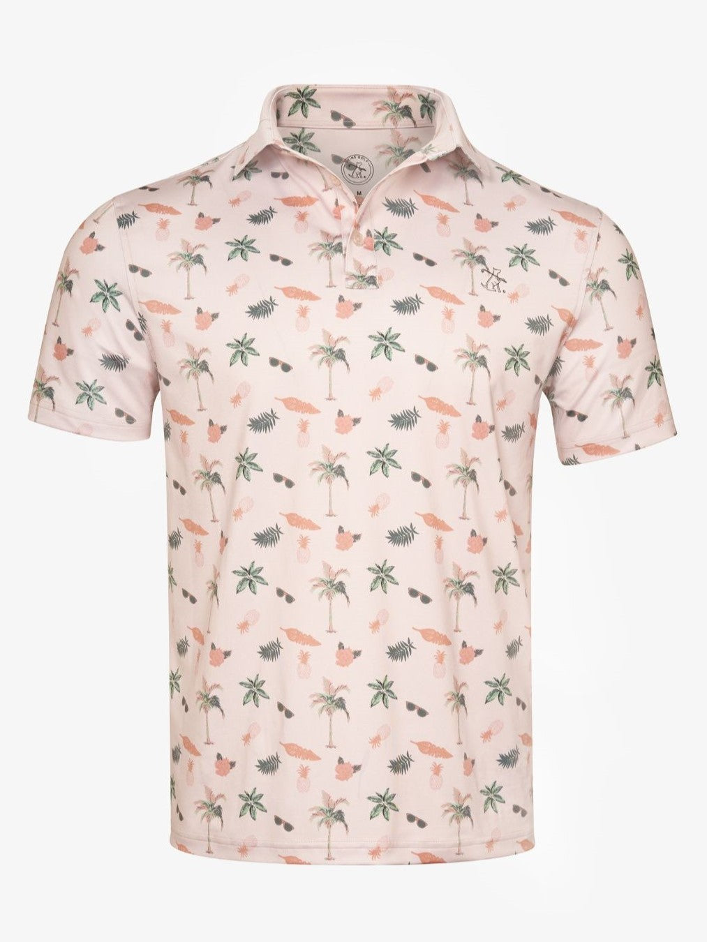 funky golf polo with tropical design