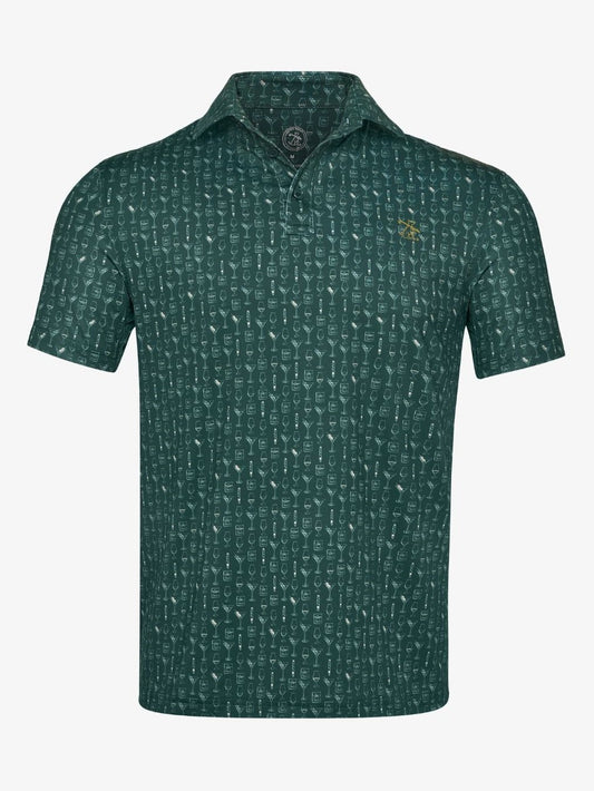 green golf polo with funky design