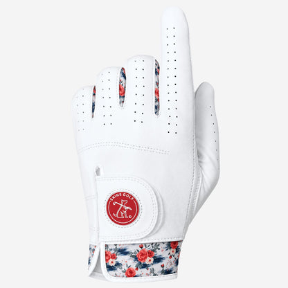 golf glove with floral pattern