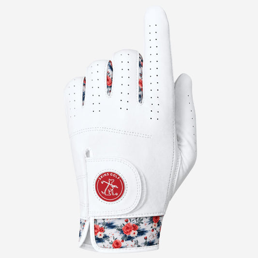 golf glove with floral pattern