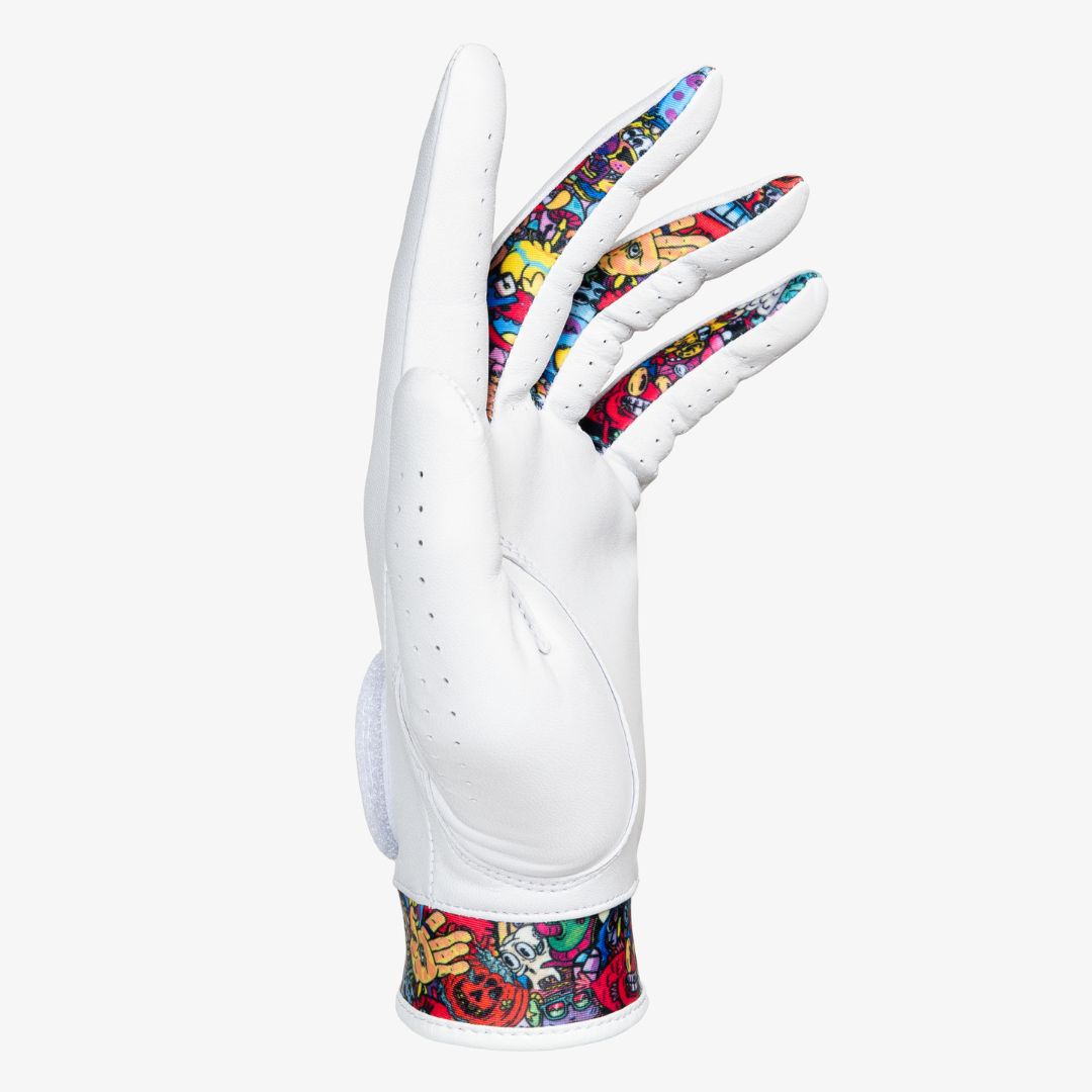 Unique leather golf glove with cool design