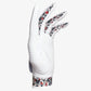 White glove with floral pattern on a white background