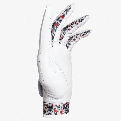 White glove with floral pattern on a white background