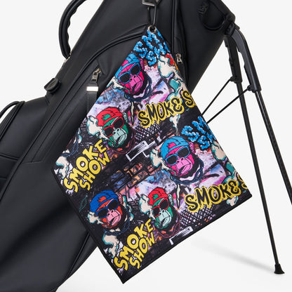 golf towel with graffiti design