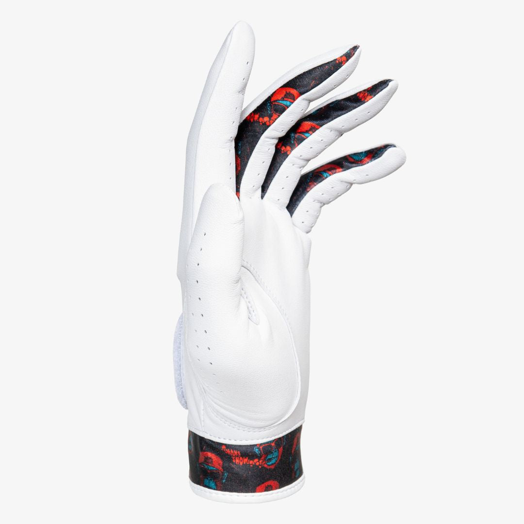 Cool golf glove with funky design between fingers