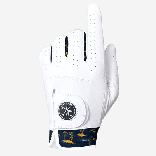 Golf glove with tropical pattern