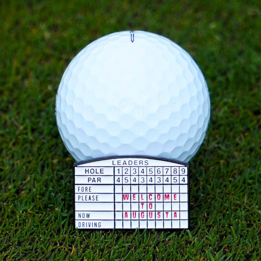 Golf ball marker with leaderboard