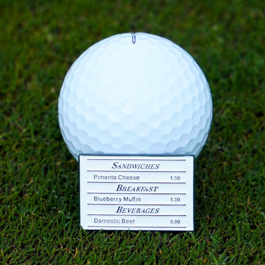 Golf ball marker with menu