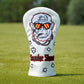 Golf club head cover with monkey design and 'Smoke Show' text on a grassy background