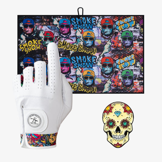 Golf glove, towel and ball marker