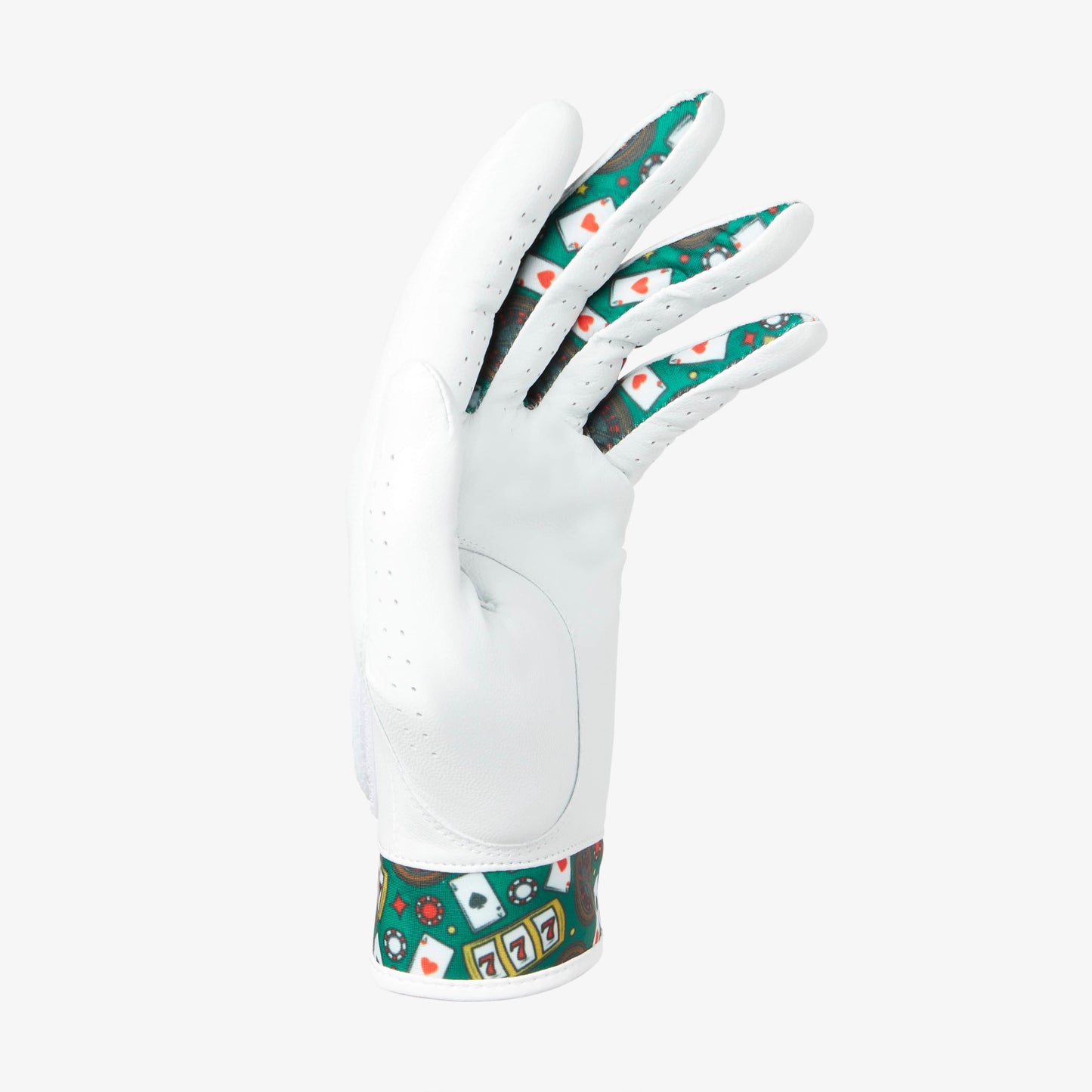 Cool golf glove with casino design