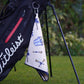 Cool golf towel with beers and palm tree design